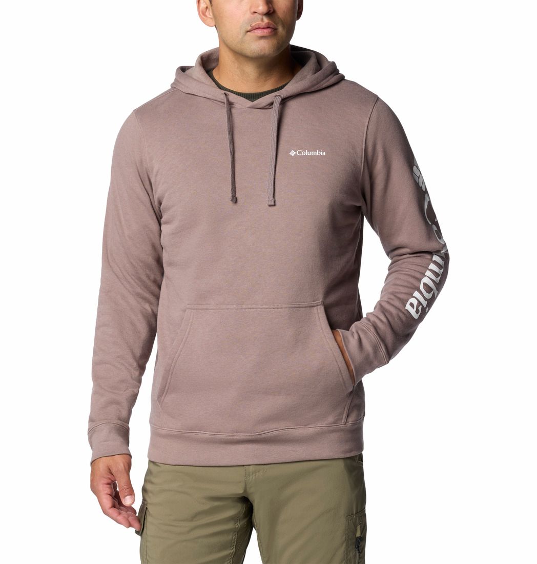MAIN IMAGE OF COLUMBIA MENS COLUMBIA TREK™ HOODIE IN IRON/CSC SLEEVE LOGO SMALL WITH COMFORT