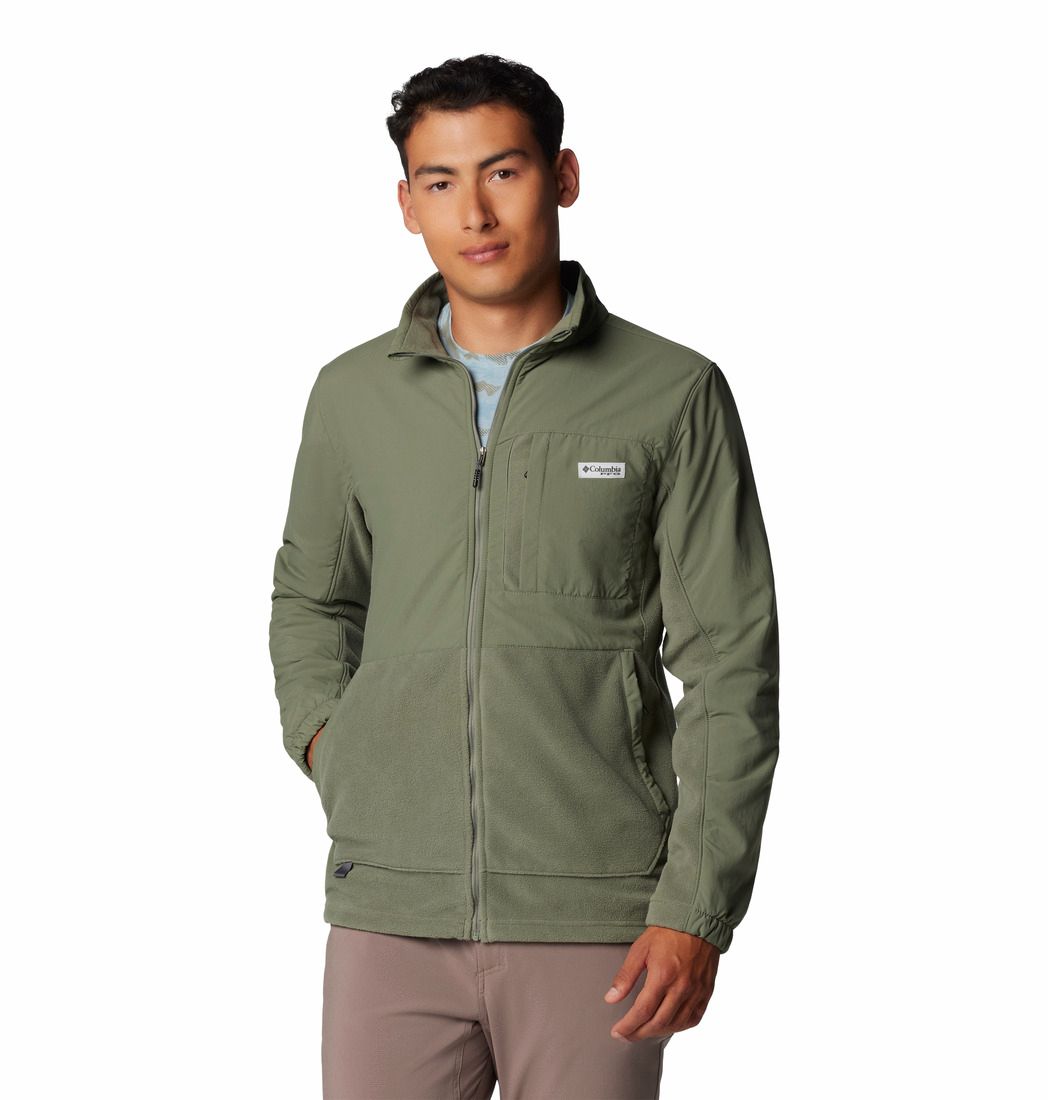 MAIN IMAGE OF COLUMBIA MENS PFG UNCHARTED™ FLEECE FULL ZIP SWEATER IN CYPRESS MEDIUM