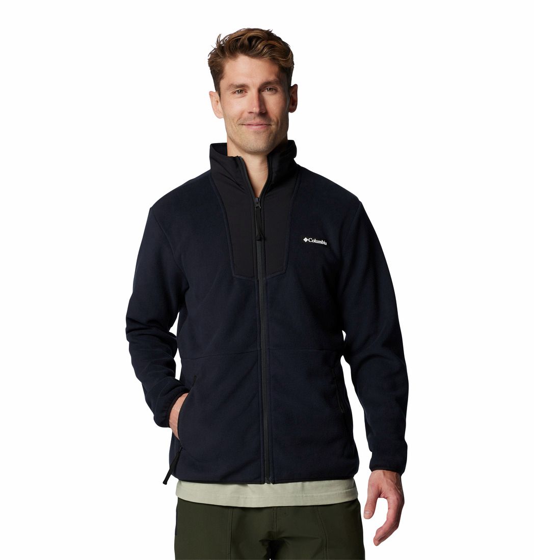 MAIN IMAGE OF COLUMBIA MENS SEQUOIA GROVE™ FULL ZIP FLEECE SWEATER IN BLACK SMALL WITH LIGHT WARMTH