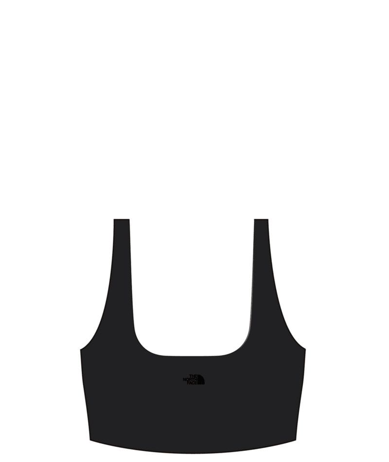 MAIN IMAGE OF THE NORTH FACE WOMENS DUNE SKY SCOOP SPORTS BRA IN TNF BLACK XS WITH SOFT FABRIC