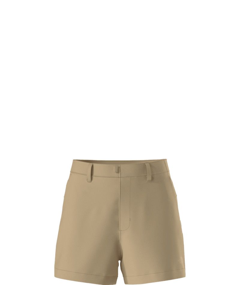 MAIN IMAGE OF THE NORTH FACE WOMENS BASIN SHORT IN KHAKI STONE 5&quot; 2 WITH BREATHABILITY