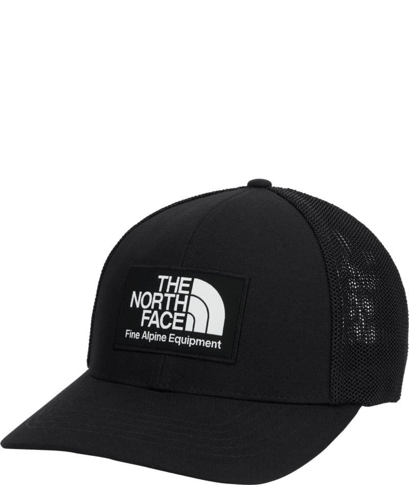 MAIN IMAGE OF THE NORTH FACE UNISEX FITTED TRUCKEE TRUCKER CAP IN TNF BLACK S/M WITH ROOMY FIT