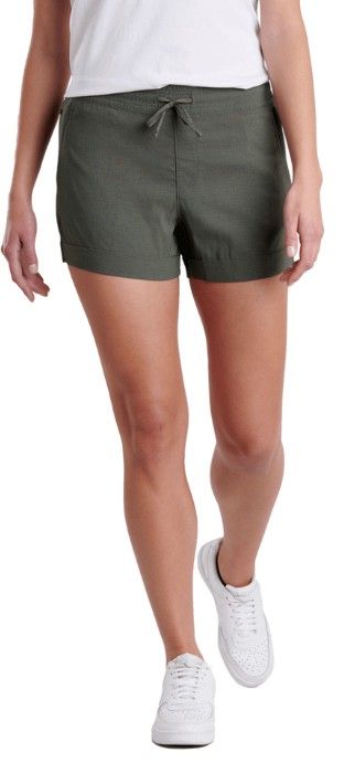 MAIN IMAGE OF KUHL WOMENS HAVEN SHORT IN BLACK OLIVE XS 3.5&quot; WITH UPF 50+ SUN PROTECTION