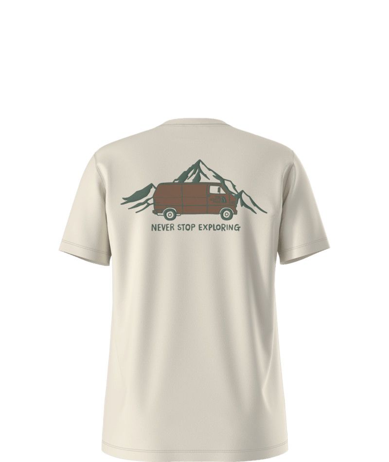 MAIN IMAGE OF THE NORTH FACE WOMENS OUTDOOR GRAPHIC SHORT SLEEVE SHIRT IN WHITE DUNE XS
