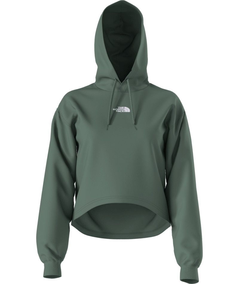 MAIN IMAGE OF THE NORTH FACE WOMENS EVOLUTION HI LO HOODIE IN DUCK GREEN XS WITH RELAXED FIT