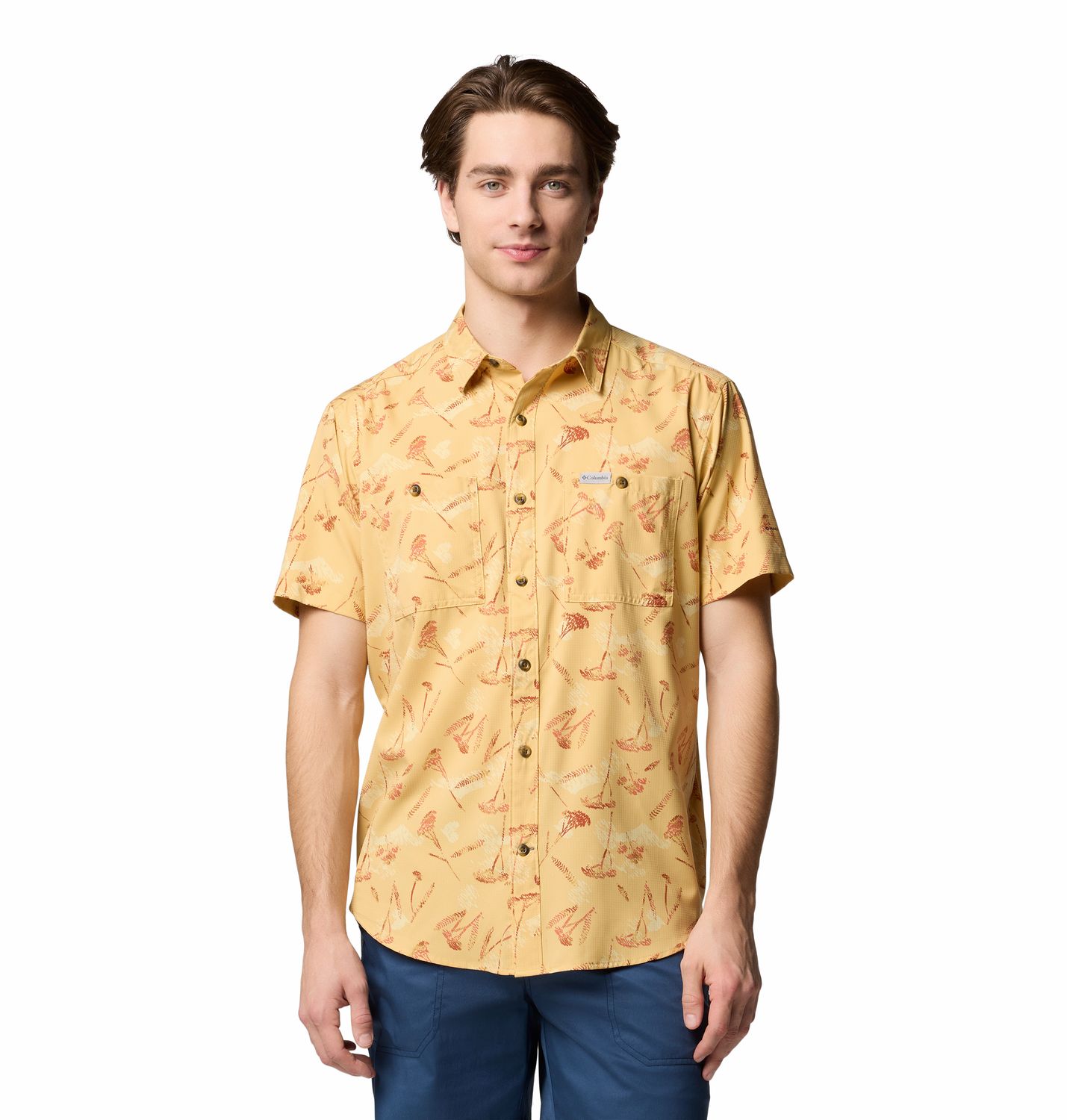 MAIN IMAGE OF COLUMBIA MENS UTILIZER™ PRINTED WOVEN SHIRT IN SAND DUNE YARROW MIRAGE SMALL