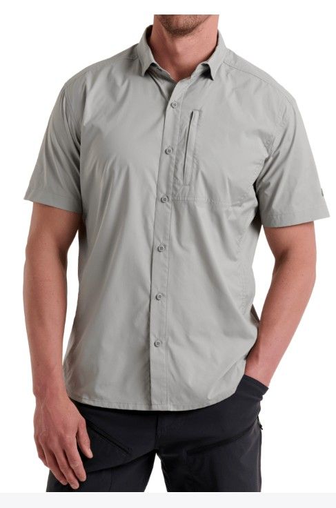 MAIN IMAGE OF KUHL MENS DRIFTR SHORT SLEEVE SHIRT IN CONCRETE GREY MEDIUM WITH ODOR RESISTANCE