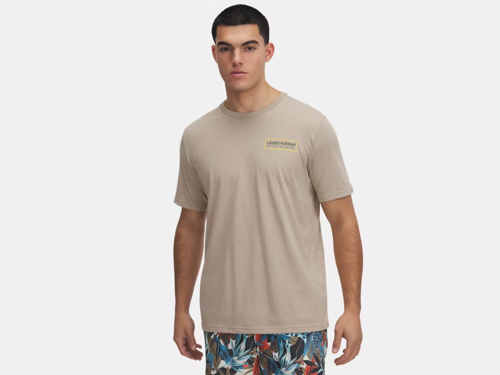 MAIN IMAGE OF UNDER ARMOUR MENS UA OUTDOOR FUEL SHIRT IN CITY KHAKI/MARINE OD GREEN SMALL
