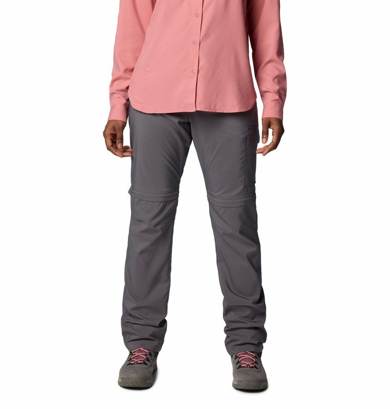 FRONT VIEW OF COLUMBIA WOMENS SILVER RIDGE UTILITY™ CONVERTIBLE REGULAR FIT PANT WITH SECURE POCKETS