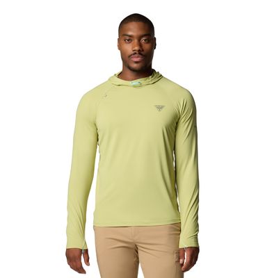 FRONT VIEW OF COLUMBIA MENS WILD CAST™ SUN HOODIE WITH UPF 50 AND MOISTURE WICKING