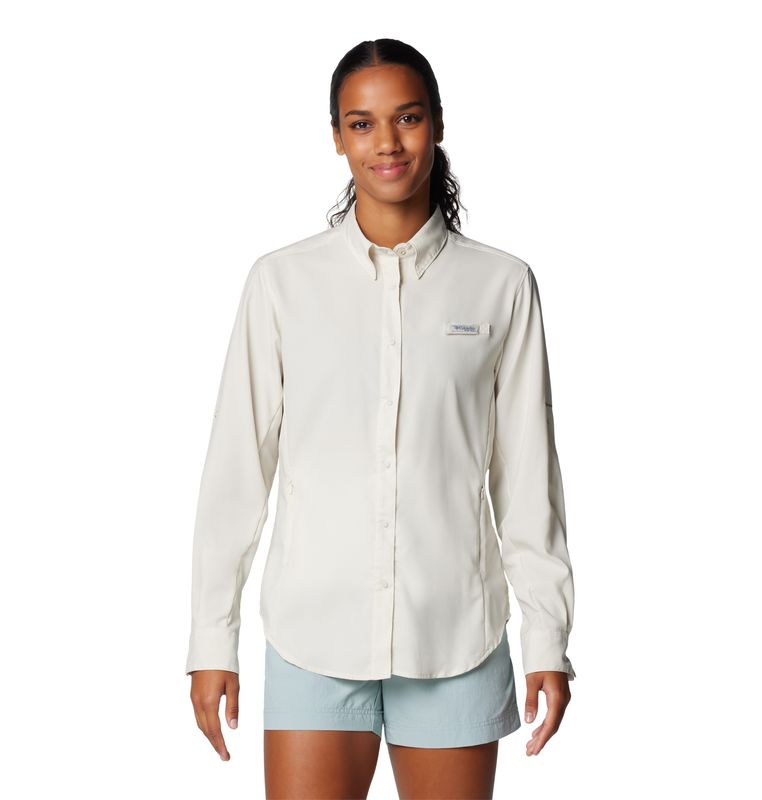 FRONT VIEW OF COLUMBIA WOMENS TAMIAMI™ II LONG SLEEVE SHIRT WITH UPF 40 AND MOISTURE WICKING