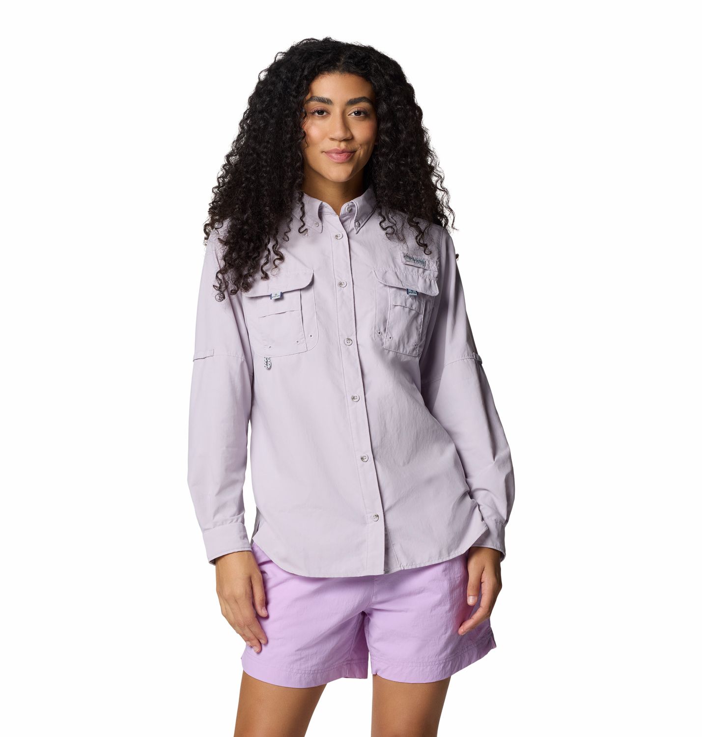 MAIN IMAGE OF COLUMBIA WOMENS BAHAMA™ II LONG SLEEVE SHIRT IN LAVENDER PEARL SMALL WITH UPF 50
