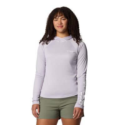 FRONT VIEW OF COLUMBIA WOMENS TIDAL™ II HOODIE WITH UPF 40 AND MOISTURE WICKING