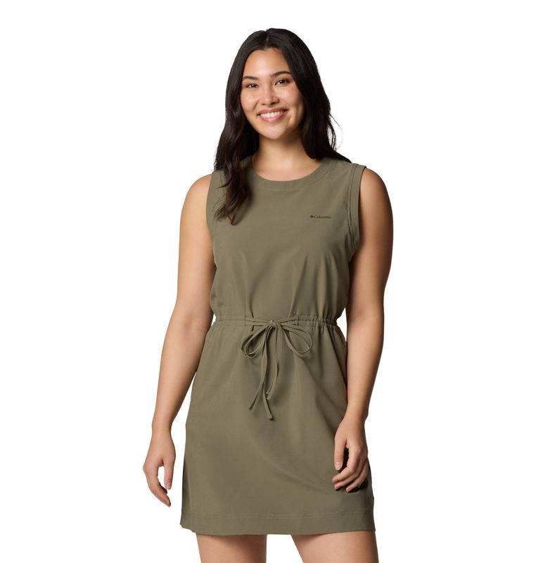 FRONT VIEW OF COLUMBIA WOMENS BOGATA BAY™ II DRESS WITH QUICK DRYING AND RAIN &amp; STAIN REPELLENT