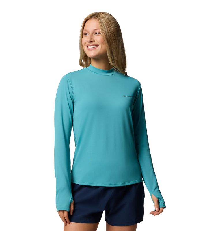 FRONT VIEW OF COLUMBIA WOMENS CHILL RIVER™ LONG SLEEVE SHIRT WITH UPF 50 AND MOISTURE WICKING