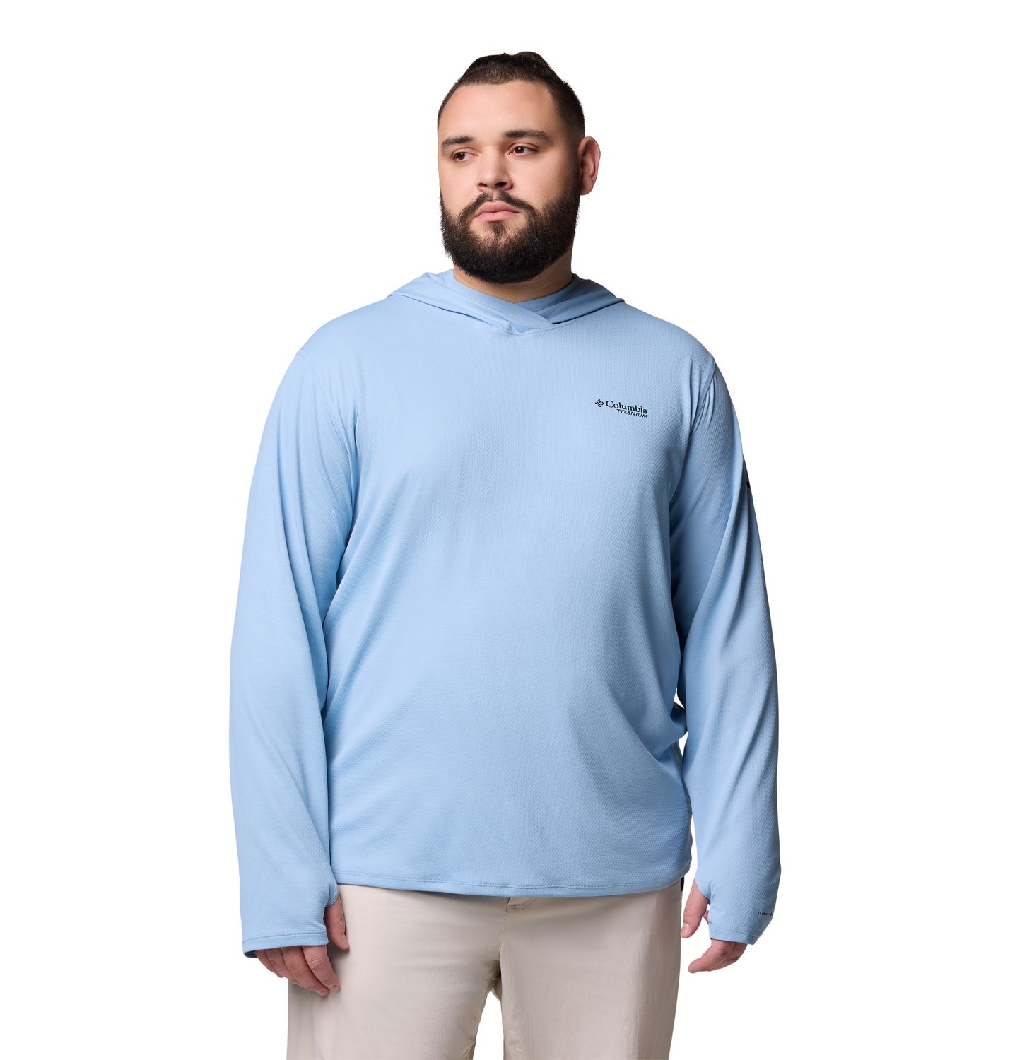 MAIN IMAGE OF COLUMBIA MENS SUMMIT VALLEY™ HOODIE IN RIPPLE BLUE MEDIUM WITH UPF 50