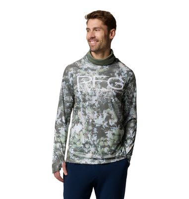 FRONT VIEW OF COLUMBIA MENS SUPER TERMINAL TACKLE™ VENT HOODIE WITH UPF 50 AND MOISTURE WICKING