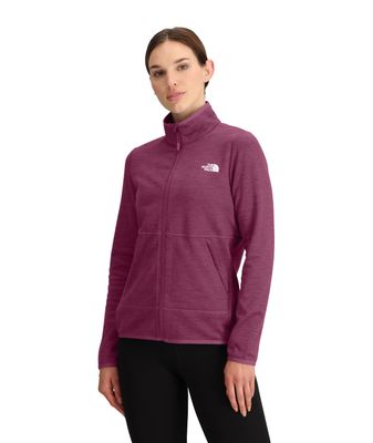 FRONT VIEW OF THE NORTH FACE WOMENS CANYONLANDS FULL ZIP SWEATER WITH MID-WEIGHT FLEECE