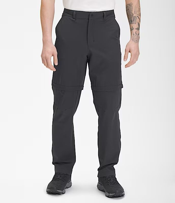 FRONT VIEW OF THE NORTH FACE MENS PARAMOUNT CONVERTIBLE PANT WITH BELT LOOPS AND WATER REPELLENCY