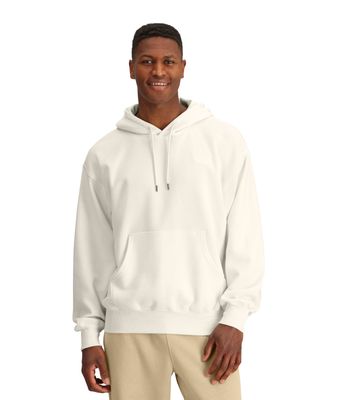 FRONT VIEW OF THE NORTH FACE MENS EVOLUTION VINTAGE HOODIE WITH SHORTER LENGTH AND KANGAROO POCKET