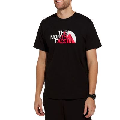 FRONT VIEW OF THE NORTH FACE MENS BINER GRAPHIC 1 SHORT SLEEVE SHIRT WITH CASUAL COMFORT