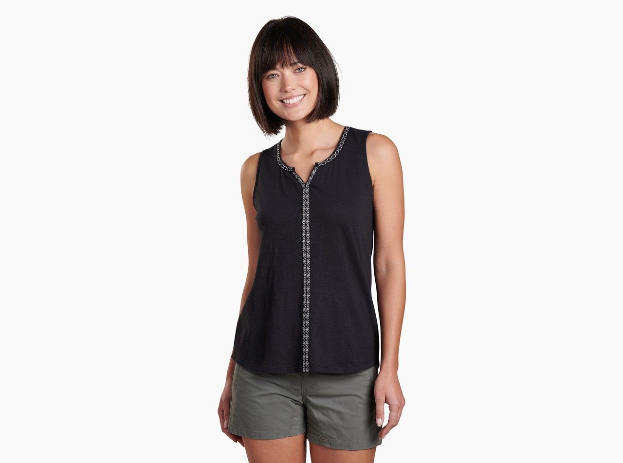 MAIN IMAGE OF KUHL WOMENS SHAY TANK TOP IN BLACK SMALL WITH BREATHABLE COMFORT