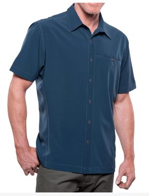 FRONT VIEW OF KUHL MENS RENEGADE SHORT SLEEVE SHIRT WITH QUICK-DRYING AND MOISTURE-WICKING