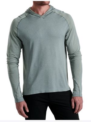 FRONT VIEW OF KUHL MENS ECLIPSER HOODIE WITH ODOR RESISTANCE AND QUICK-DRYING