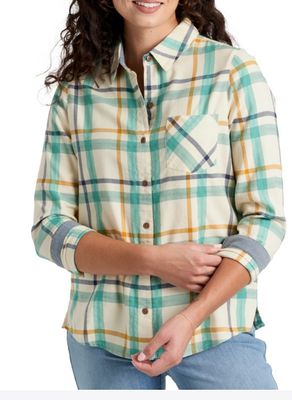 FRONT VIEW OF KUHL WOMENS TRAILSIDE LONG SLEEVE SHIRT WITH QUICK-DRYING AND BREATHABILITY