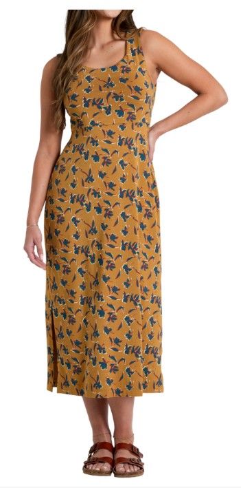 FRONT VIEW OF KUHL WOMENS LYRA MIDI DRESS WITH BREATHABILITY AND UPF 30 SUN PROTECTION