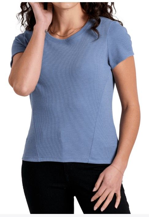 FRONT VIEW OF KUHL WOMENS REMI SHORT SLEEVE SHIRT WITH QUICK-DRYING AND INCREDIBLY SOFT
