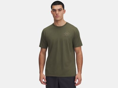 FRONT VIEW OF UNDER ARMOUR MENS UA OUTDOOR COMPASS SHORT SLEEVE SHIRT WITH SUPER-SOFT FABRIC