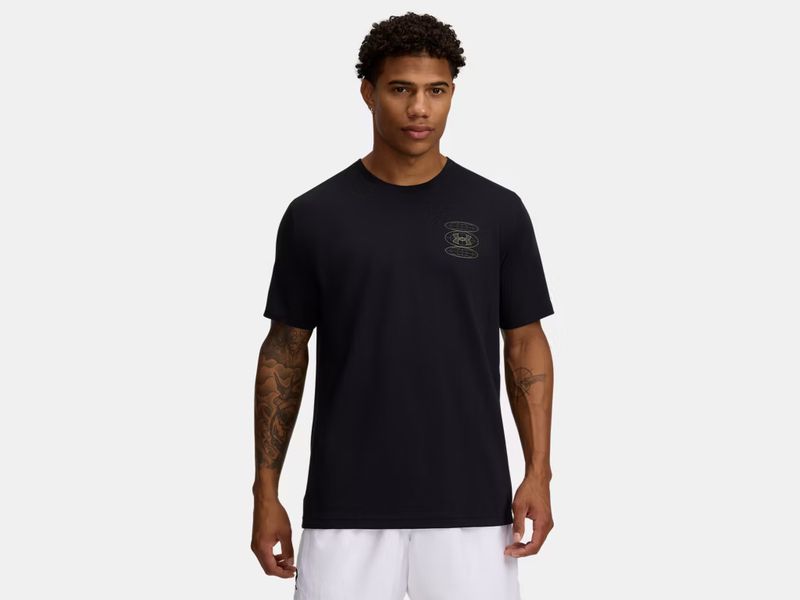 FRONT VIEW OF UNDER ARMOUR MENS UA OUTDOOR MOUNTAIN SHORT SLEEVE SHIRT WITH SUPER-SOFT FABRIC