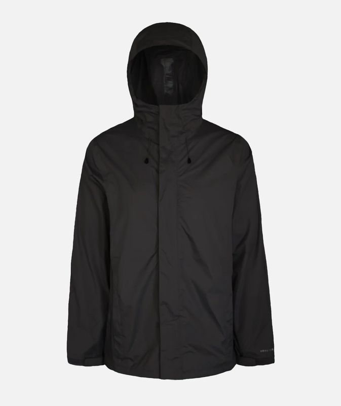 FRONT VIEW OF BOULDER GEAR MENS STRATUS RAIN JACKET WITH WATERPROOFING AND FULLY SEAM-SEALED