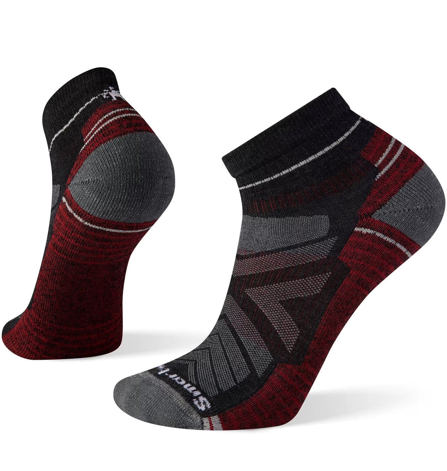 MAIN IMAGE OF SMARTWOOL MENS HIKE LIGHT CUSHION ANKLE SOCKS IN CHARCOAL LARGE WITH BREATHABILITY