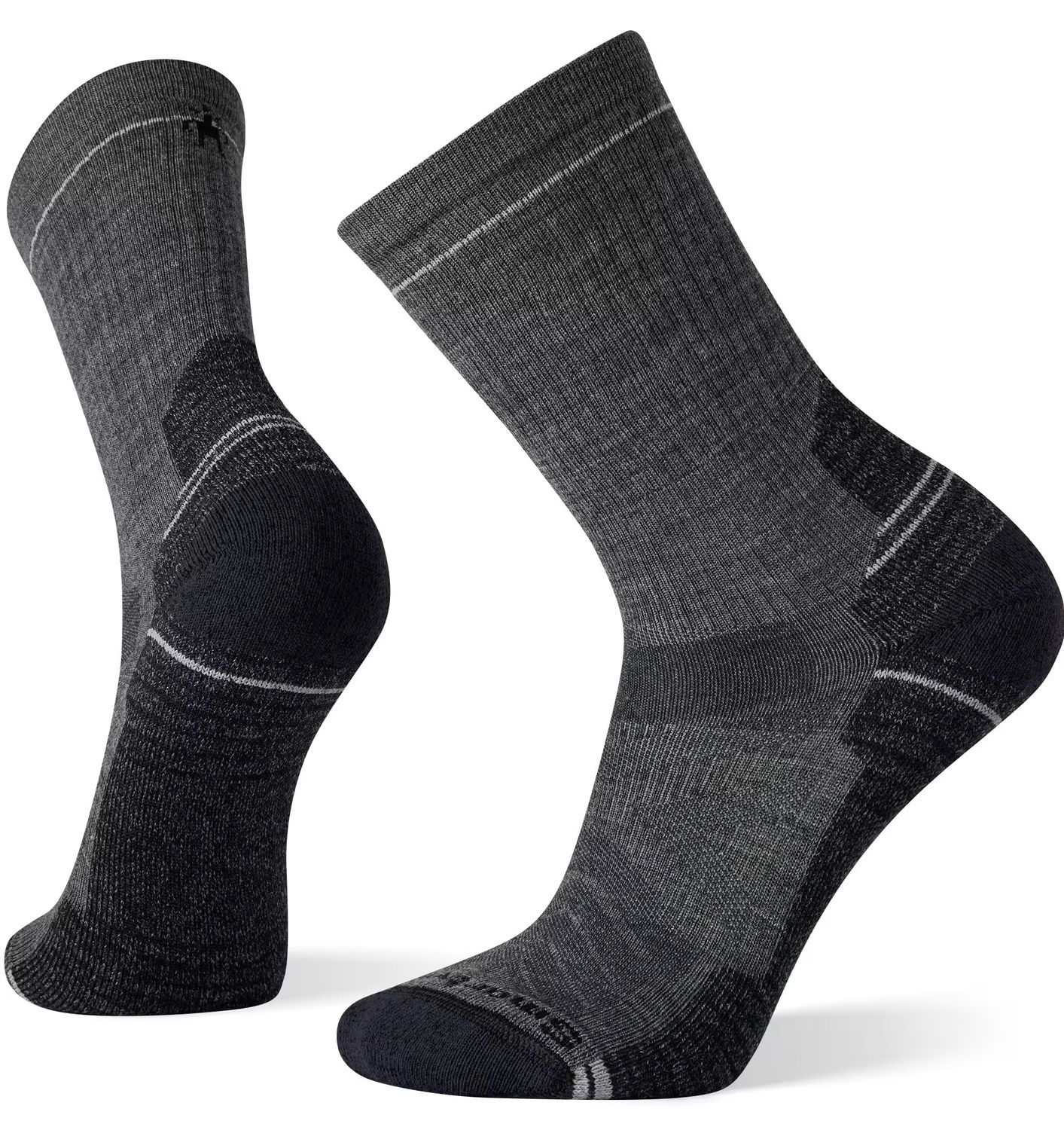MAIN IMAGE OF SMARTWOOL MENS HIKE LIGHT CUSHION CREW SOCKS IN MEDIUM GRAY LARGE WITH BREATHABILITY