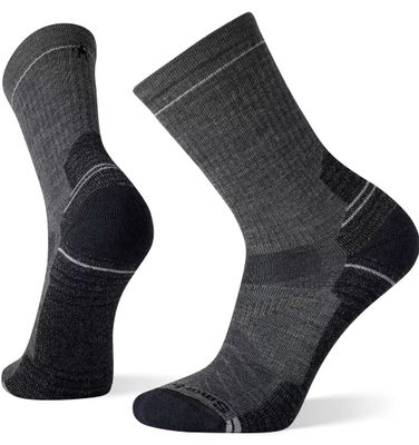 FRONT VIEW OF SMARTWOOL MENS HIKE LIGHT CUSHION CREW SOCKS FEATURES LIGHT CUSHIONING AND IMPROVED B…