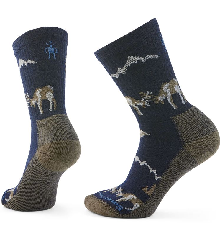 FULL VIEW OF SMARTWOOL UNISEX EVERYDAY HORNS CLASH CREW SOCKS WITH ALL-DAY COMFORT