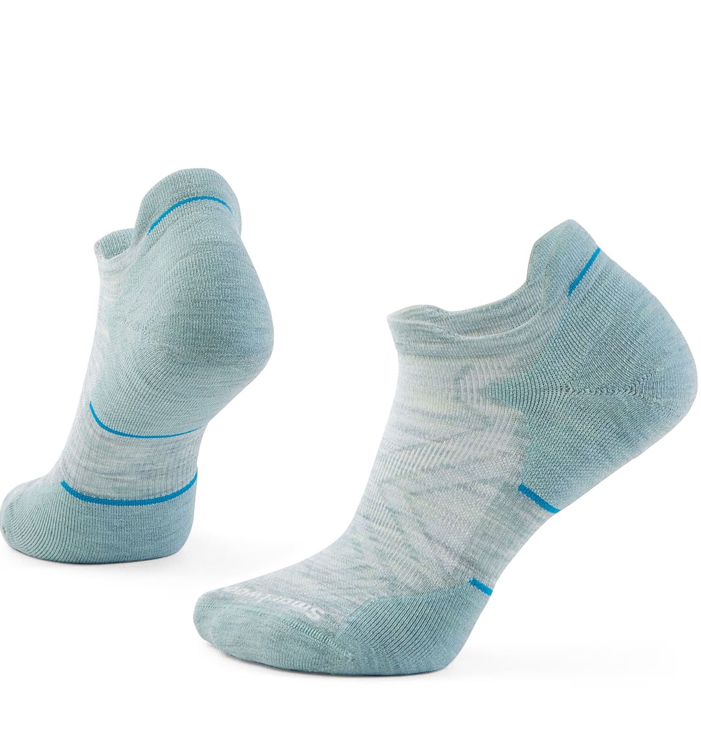 MAIN IMAGE OF SMARTWOOL WOMENS RUN TARGETED CUSHION LOW ANKLE SOCKS IN FROSTY GREEN/WHITE MEDIUM