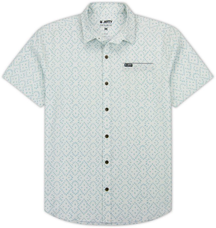 FRONT VIEW OF JETTY MENS GARWOOD SHORT SLEEVE SHIRT WITH ANTI-ODOR AND BREATHABLILITY