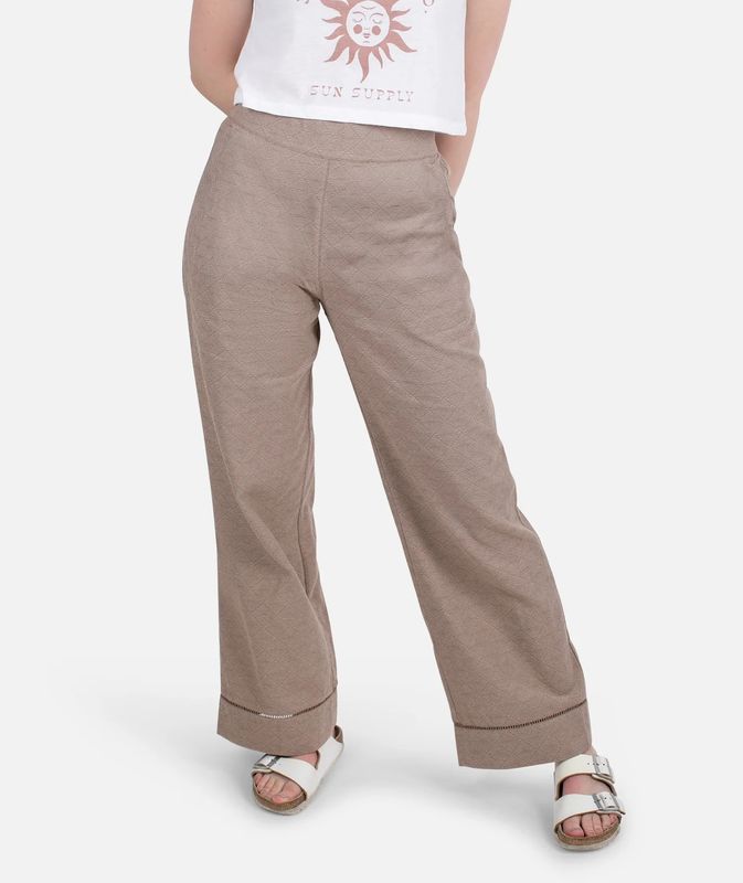 FRONT VIEW OF JETTY WOMENS MONTAUK JACQUARD PANT WITH COMFORT AND GREAT FOR CASUAL WEAR