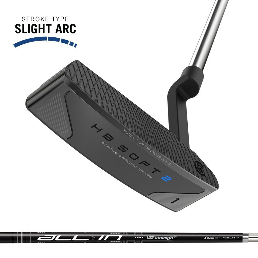 CLEVELAND UNISEX HB SOFT 2 BLACK #1 PLUMBERS NECK PUTTER 25, Hand: RIGHT, Length: 35&quot;, Shaft: GRAPHITE/STEEL
