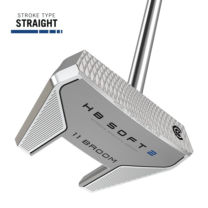CLEVELAND UNISEX HB SOFT 2 #11 CHROME CENTER SHAFT BROOMSTICK PUTTER 25, Hand: RIGHT, Length: 48&quot;, Shaft: STEEL