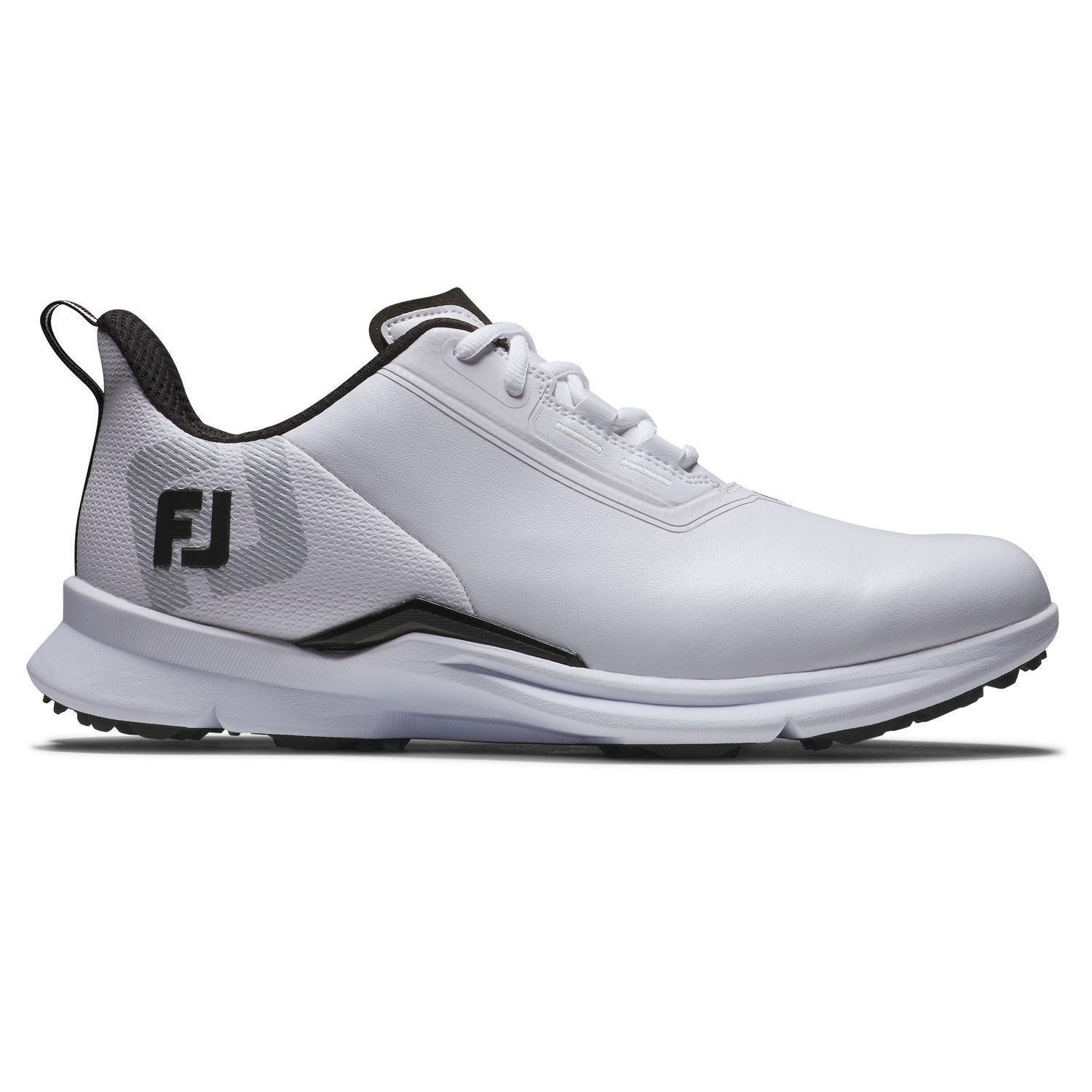 MAIN IMAGE OF FOOTJOY MENS FUEL SPIKELESS GOLF SHOES IN WHITE/BLACK 10 WIDE WITH WATERPROOFING