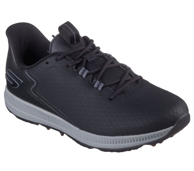 FRONT VIEW OF SKECHERS MENS GO GOLF ELITE 6 GOLF SHOES WITH WATERPROOFING AND EASY FIT