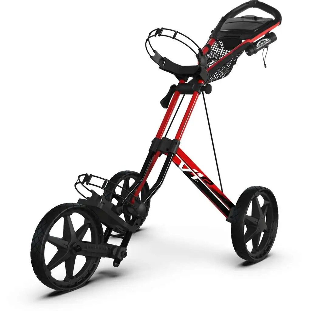 FRONT VIEW OF SUN MOUNTAIN UNISEX SPEED CART V1R PUSH CART WITH DURABILITY AND EASY FOLDING