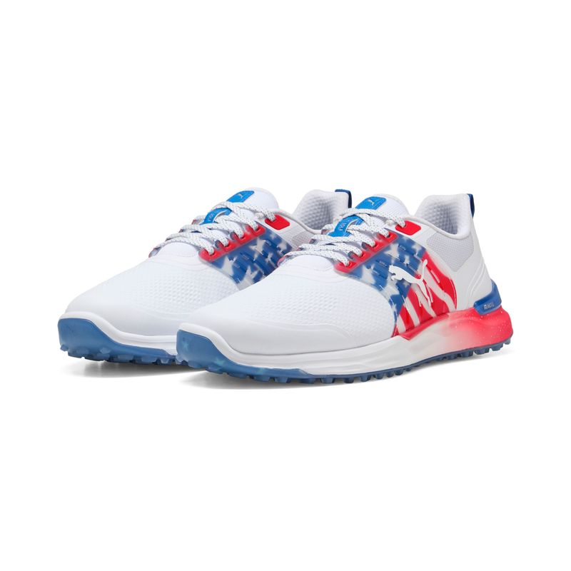 FRONT VIEW OF PUMA MENS IGNITE ELEVATE 2 X VOLITION SPIKELESS GOLF SHOES WITH WATERPROOFING