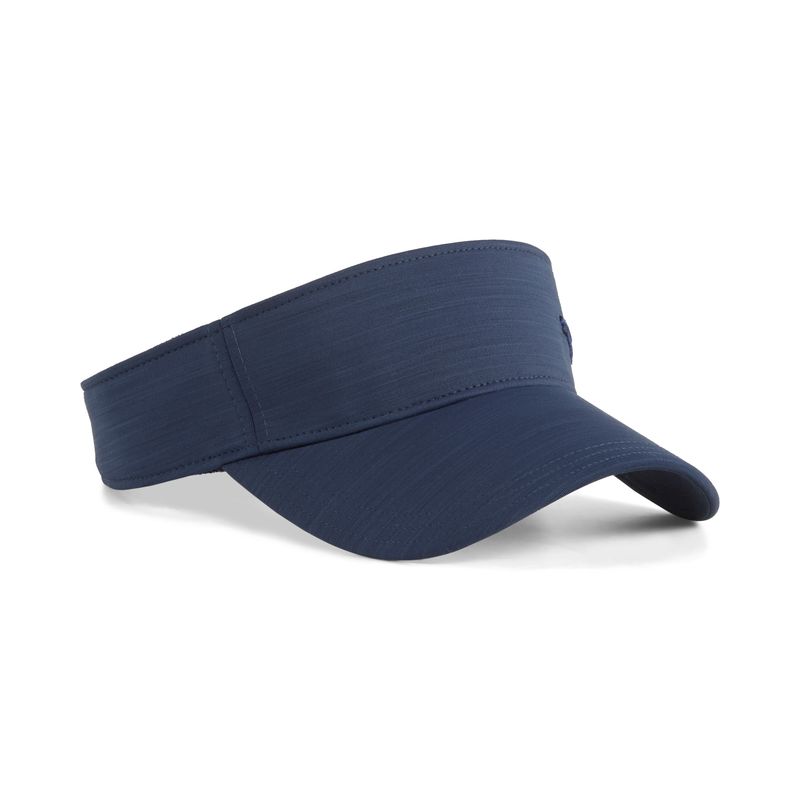 FRONT VIEW OF PUMA WOMENS SPORT VISOR WITH MOISTURE-WICKING SWEATBAND AND ADJUSTABLE VELCRO CLOSURE