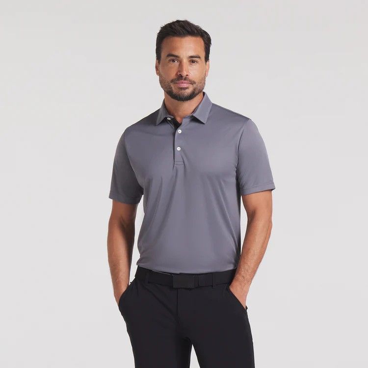 FRONT VIEW OF PUMA MENS PURE 2.0 POLO WITH FAST-DRYING AND ALL-DAY GOLF COMFORT