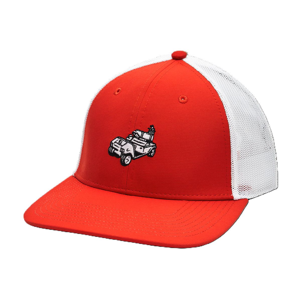 MAIN IMAGE OF FOOTJOY MENS GOLF CART TRUCKER HAT IN RED ADJUSTABLE WITH ADJUSTABLE SNAP